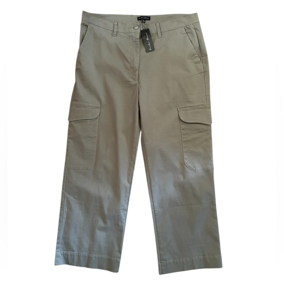 Hunter and Brown High Waist Green Wide Leg Utility Ankle Pants Women Size XL NWT - Picture 1 of 9